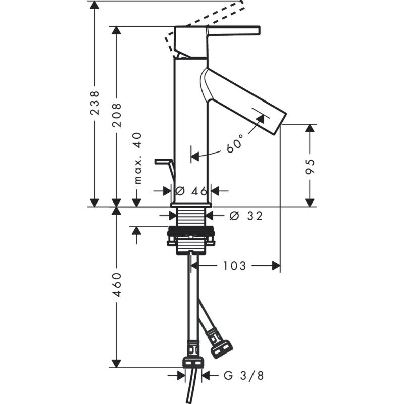 HANSGROHE 10001820 Waschtischmischer 100 Axor Starck BN
