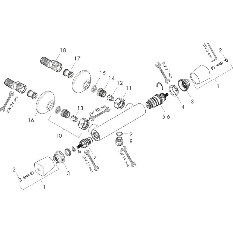 Hansgrohe 13122000 Thermostat Ecostat Universal