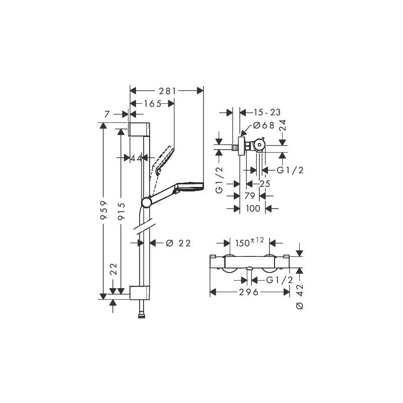 Hansgrohe 27813400 Brausenkombi Crometta Vario/