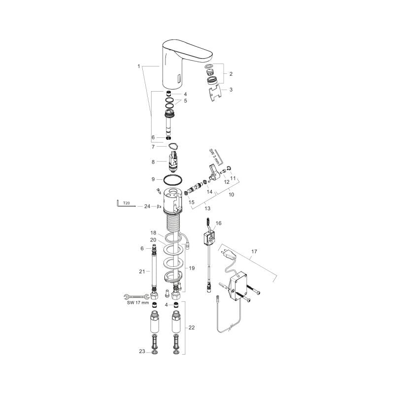 Hansgrohe 31173000 Waschtischmischer Elektronik Focus E