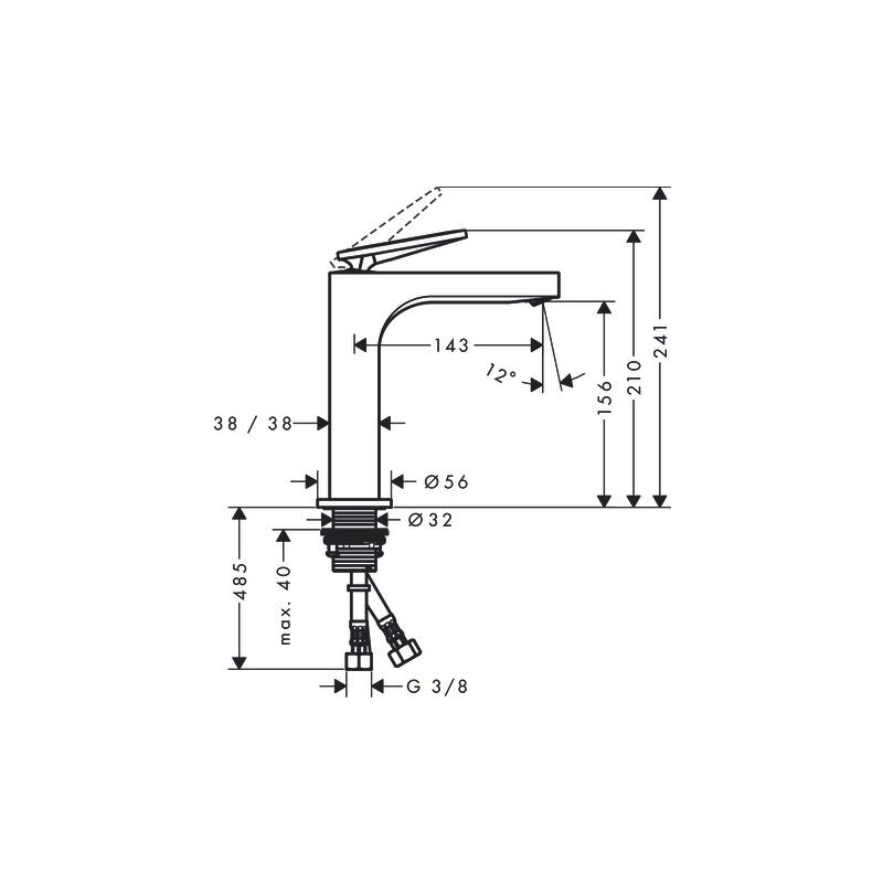 HANSGROHE 39024000 Waschtischmischer 160 Axor Citterio