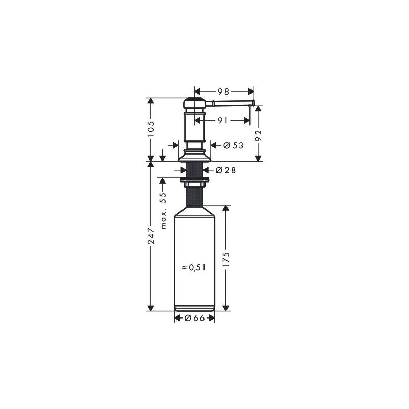 HANSGROHE 42018330 Spülmittelspender Axor Montreux PBC