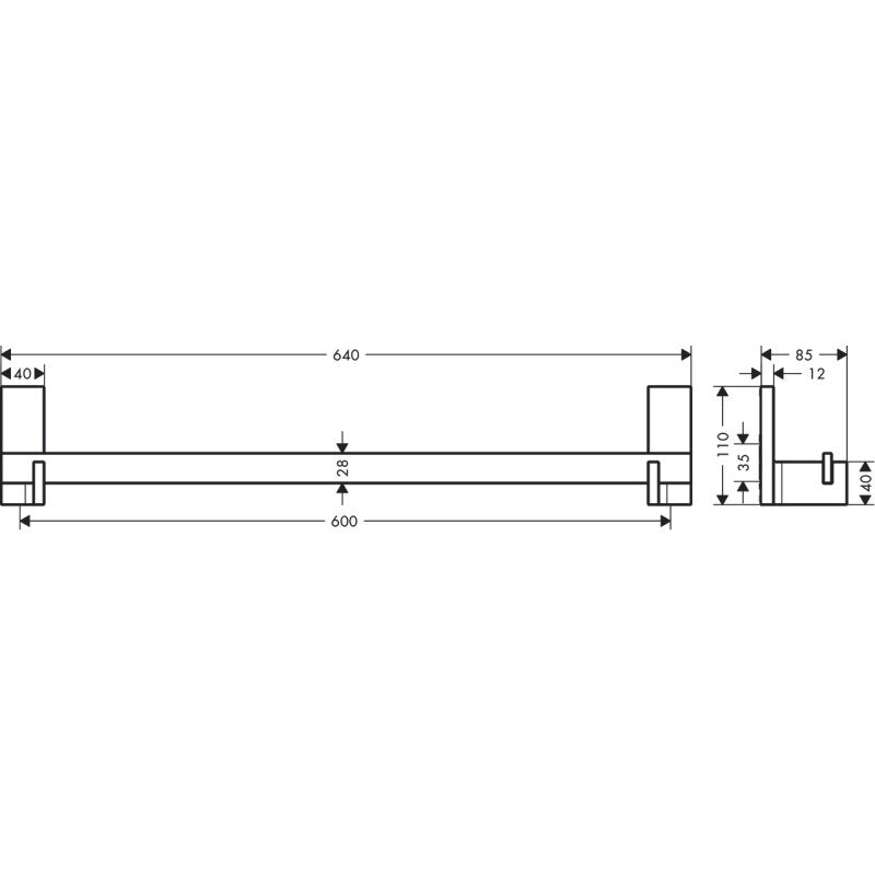 HANSGROHE 42661830 Badetuchhalter 600 mm Axox