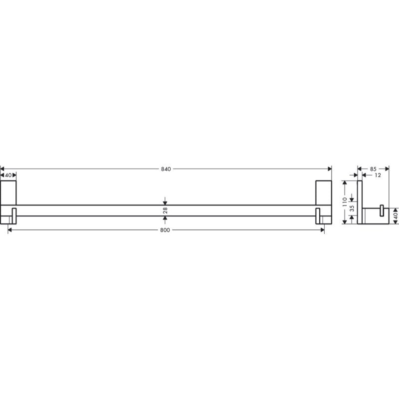 HANSGROHE 42683830 Badetuchhalter 800 mm