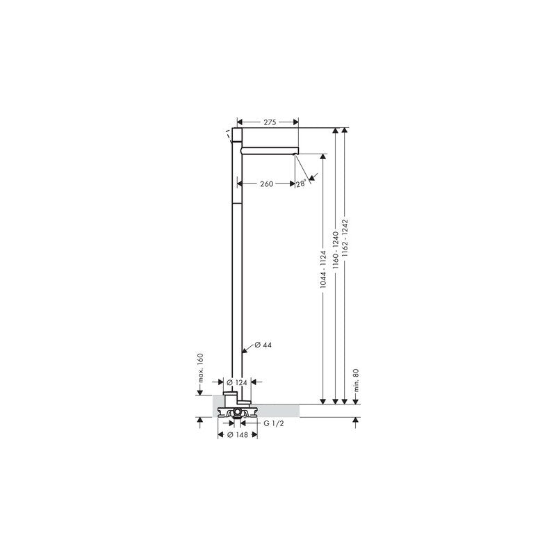 Hansgrohe 45037000 Waschtischmischer Axor Uno Fertigset