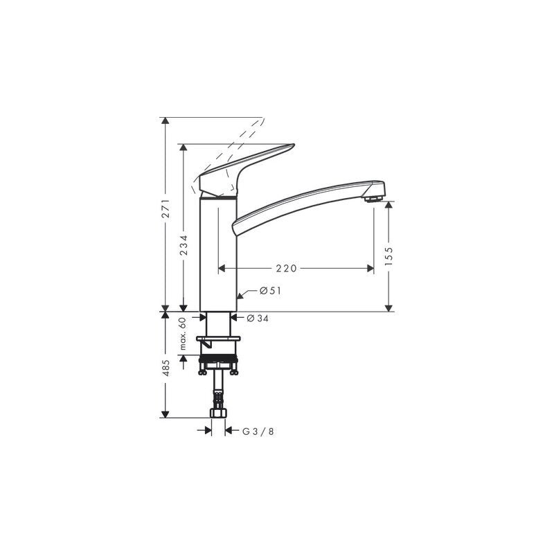 HANSGROHE 71832000 Spültischmischer 160 Logis M31