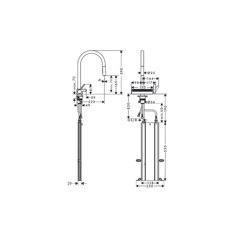 HANSGROHE 73831000 Spültischmischer 170 Aquno Select M81