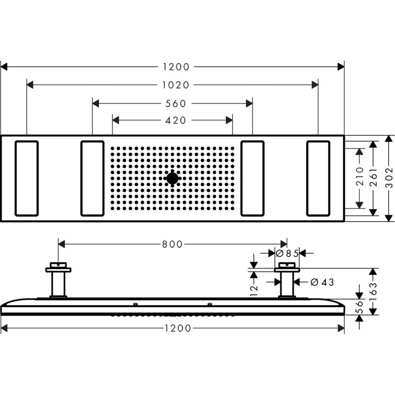 HANSGROHE 10637140 Kopfbrause 1200 4jet Axor