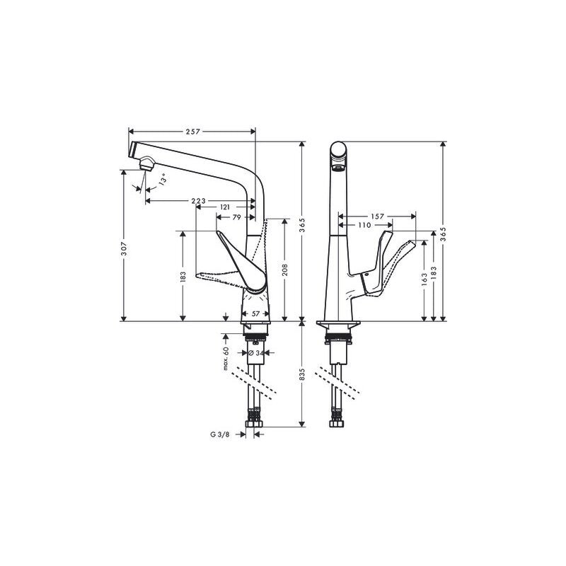 HANSGROHE 14785800 Spültischmischer 320 Metris Select