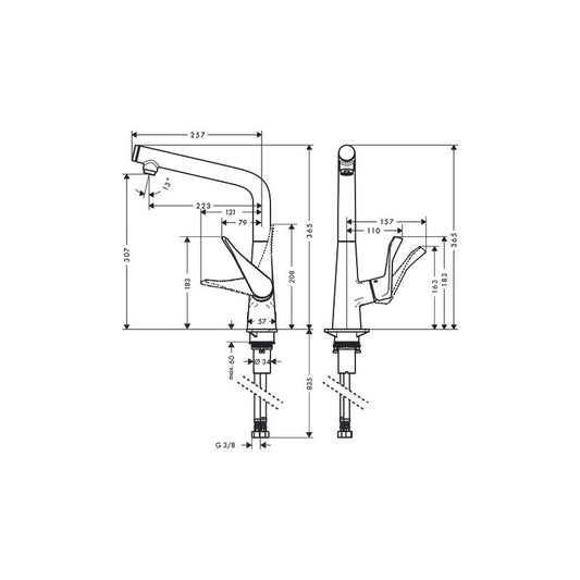 HANSGROHE 14785800 Spültischmischer 320 Metris Select