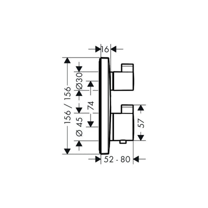 HANSGROHE 15714140 Thermostat Unterputz Ecostat Square