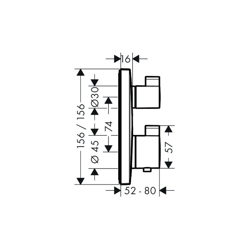 HANSGROHE 15714990 Thermostat Unterputz Ecostat Square