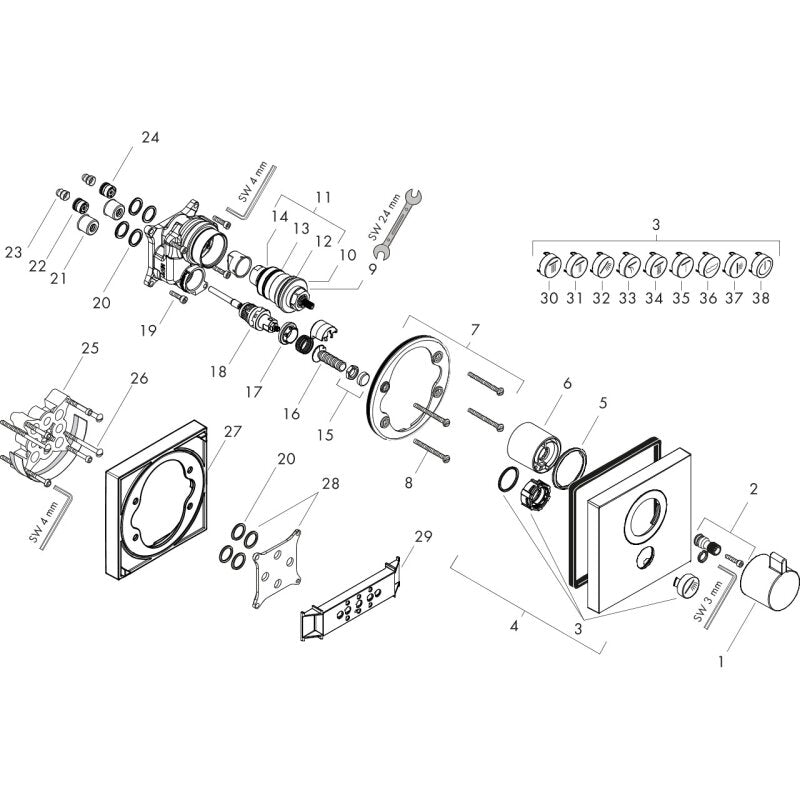 Hansgrohe 15761000 Thermostat Unterputz ShowerSelect