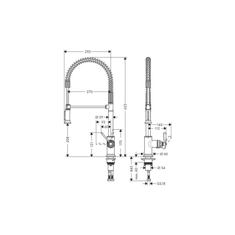 Hansgrohe 16582000 Spültischmischer Axor Montreux