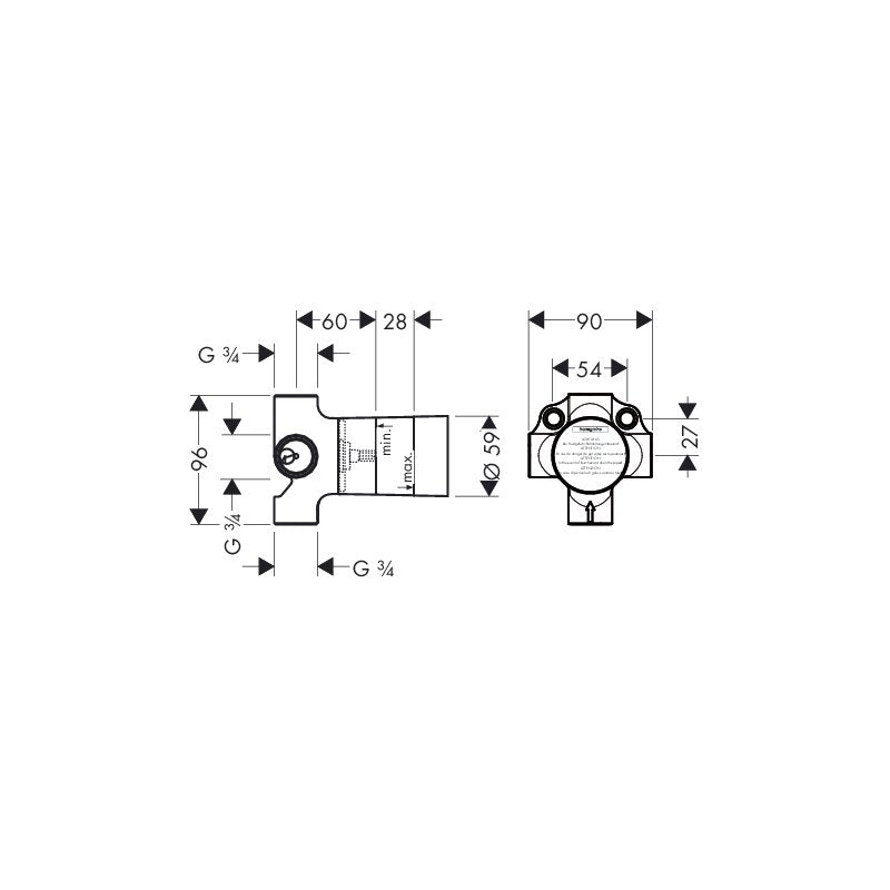 Hansgrohe 16930180 Grundkörper Quattro Axor