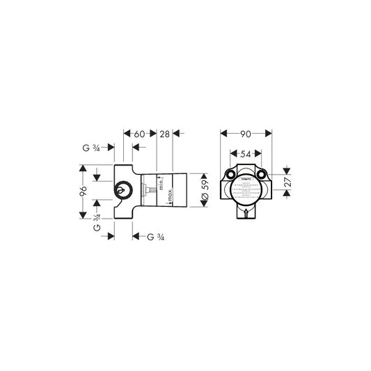 Hansgrohe 16930180 Grundkörper Quattro Axor