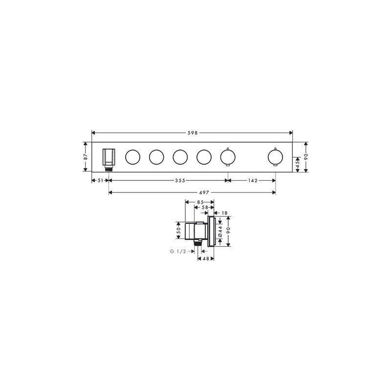 Hansgrohe 18357000 Thermostatmodul Unterputz Select Axor