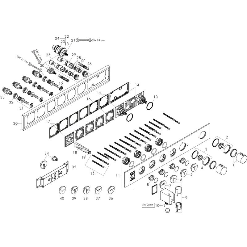 Hansgrohe 18357000 Thermostatmodul Unterputz Select Axor