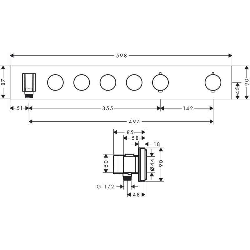 HANSGROHE 18357140 Thermostatmodul Unterputz Select Axor