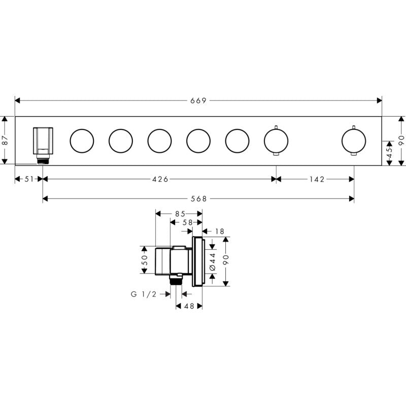 HANSGROHE 18358140 Thermostatmodul Unterputz Select Axor