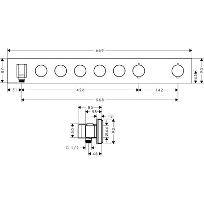 HANSGROHE 18358140 Thermostatmodul Unterputz Select Axor