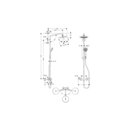 Hansgrohe 27185000 Showerpipe Croma 220 für Dusche