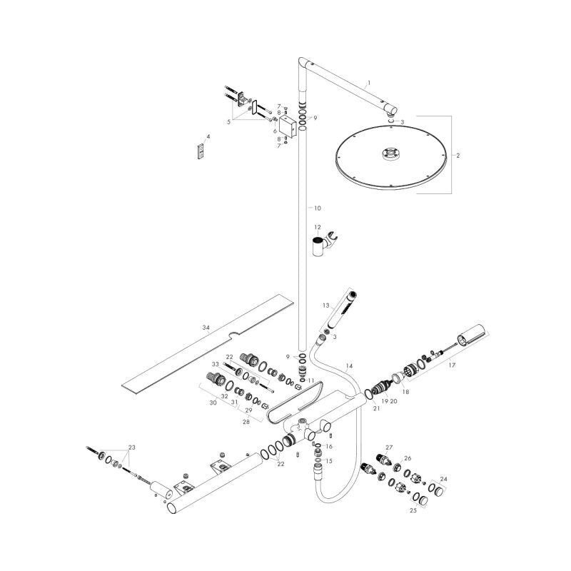 Hansgrohe 27984000 Showerpipe 800 Axor chrom