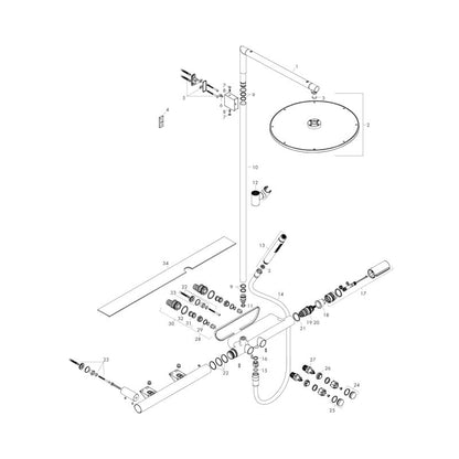 Hansgrohe 27984000 Showerpipe 800 Axor chrom