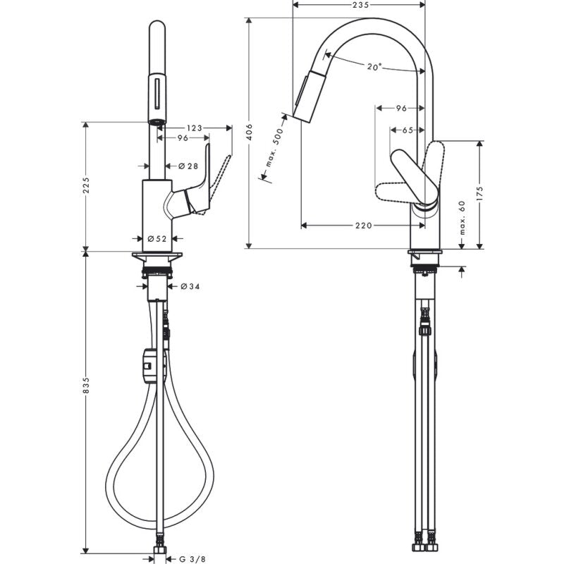 HANSGROHE 31833000 Spültischmischer 240 Focus M41 Eco
