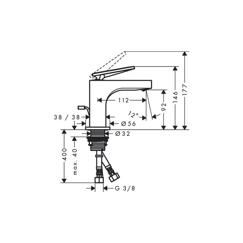 HANSGROHE 39022000 Waschtischmischer 90 Axor Citterio