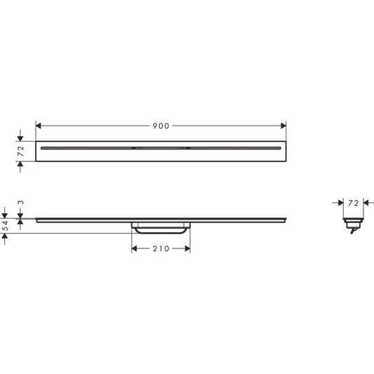 HANSGROHE 42522800 Fertigset Duschrinne AXOR Drain