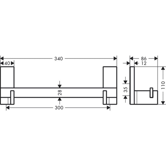 HANSGROHE 42613830 Haltestange Axor Universal