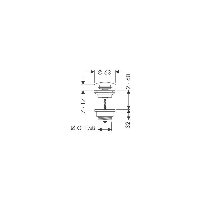 HANSGROHE 50100700 Ablaufventil push-open DN32