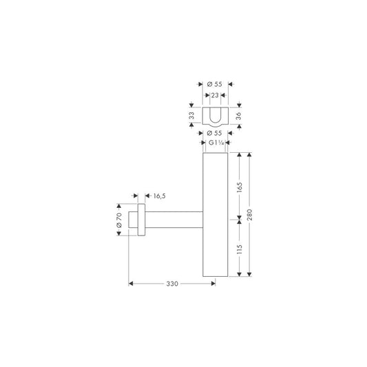 Hansgrohe 51303000 Design Siphon Flowstar Axor chrom