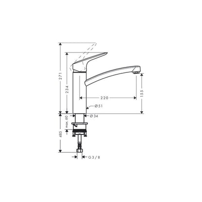 HANSGROHE 71832000 Spültischmischer 160 Logis M31