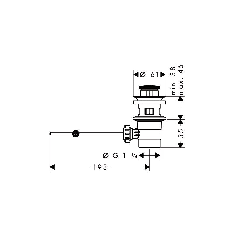 Hansgrohe 92168000 Ablaufventil Kunststoff