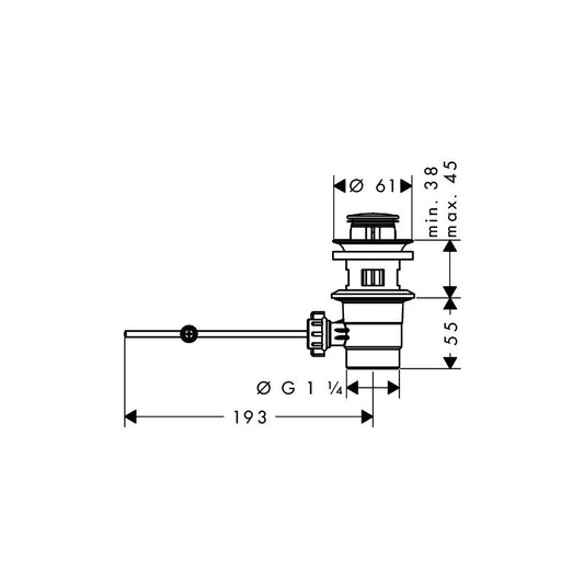 Hansgrohe 92168000 Ablaufventil Kunststoff
